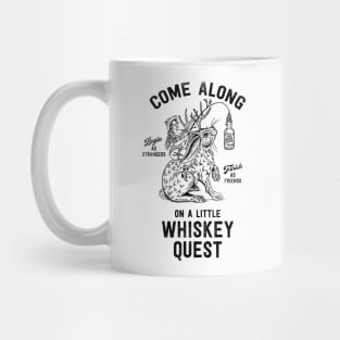 Funny Whiskey Cowgirl Riding A Jackalope Shirt Mug